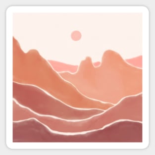 Warm Pink Landscape Boho Wanderlust Sticker